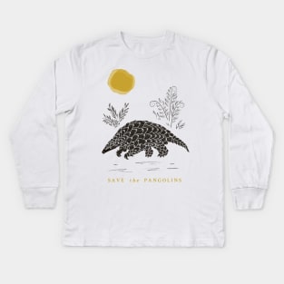 Save the Pangolins - Pangolin Lives Matter Kids Long Sleeve T-Shirt